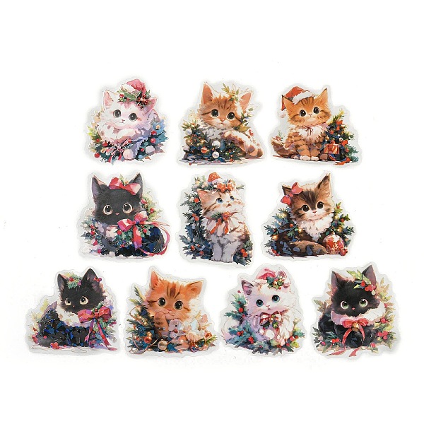 

PandaHall Cat PET Waterproof Stickers Sets, Adhesive Decals for DIY Scrapbooking, Photo Album Decoration, Mixed Color, 63~71x58~70x0.1mm..., Multicolor