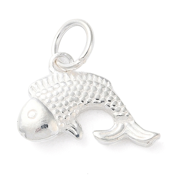 

PandaHall 925 Sterling Silver Fish Charms with Jump Rings, Silver, 10x14.5x2.5mm, Hole: 4mm Sterling Silver Fish