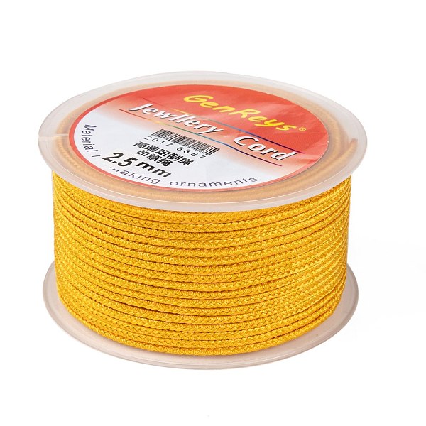 

PandaHall Braided Nylon Threads, Dyed, Yellow, 2.5mm, about 10.93 yards(10m)/roll Nylon Yellow