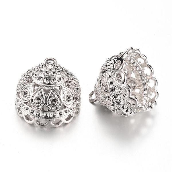

PandaHall Alloy Pendant Bail Rhinestone Settings, Dome, Tassel Cap Bail, Cadmium Free & Lead Free, Platinum, Fit for 1~2mm rhinestone...