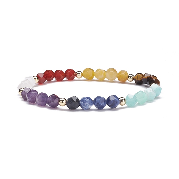 

PandaHall Chakra Theme Natural Stone Beads Stretch Bracelets for Girl Women, Inner Diameter: 2-1/4 inch(5.8cm) Mixed Stone