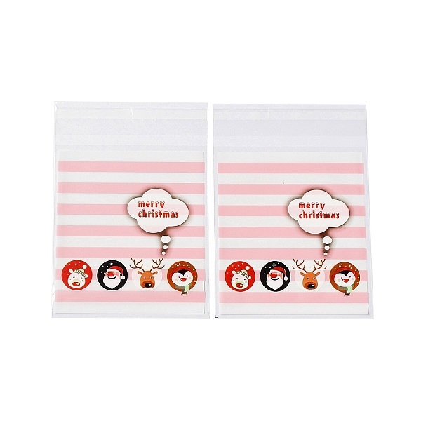

PandaHall Christmas Theme Plastic Bakeware Bag, with Self-adhesive, for Chocolate, Candy, Cookies, Square, Pink, 130x100x0.2mm, about...