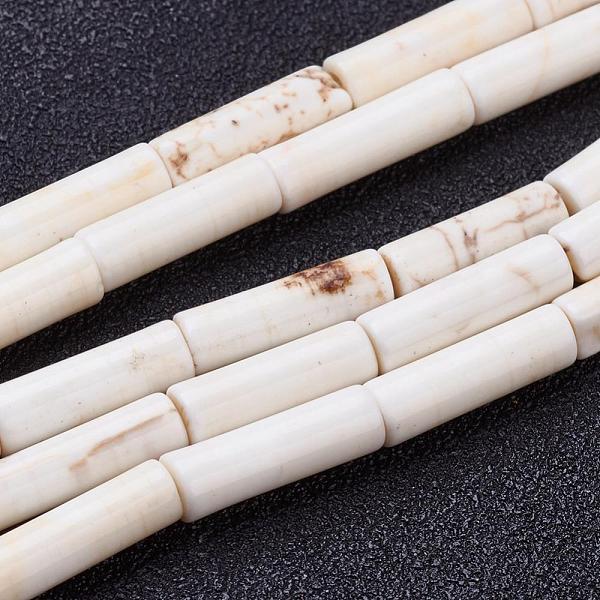 

PandaHall Natural Magnesite Beads Strands, Dyed, Column, White, 12~14x4mm, Hole: 1mm, about 30pcs/strands, 15.7 inch(40cm) Magnesite Column...