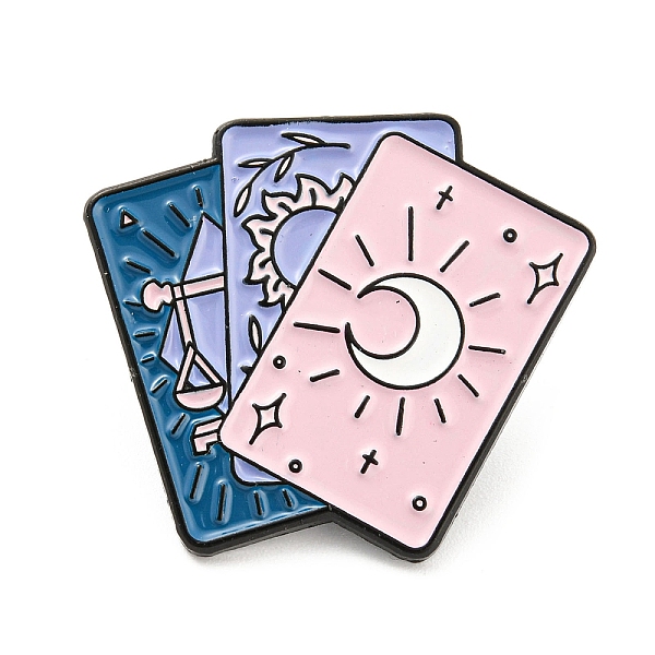 

PandaHall Enamel Pins, Black Alloy Brooches for Backpack Clothes, Tarot, 27x30.5x2mm Alloy+Enamel Tarot Pink