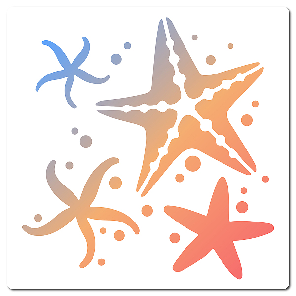 

PandaHall GORGECRAFT Starfish Stencil 4 Starfish Drawing Template Summer Ocean Theme 18x18cm Square Drawing Stencils for Painting on Wall...