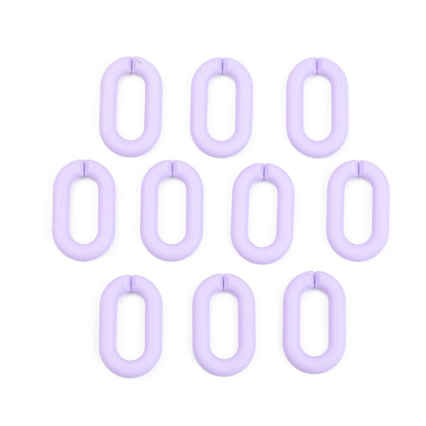 

PandaHall Opaque Spray Painted Acrylic Linking Rings, Quick Link Connectors, for Cable Chains Making, Unwelded, Oval, Lilac, 27x16.5x4.5mm..., Purple