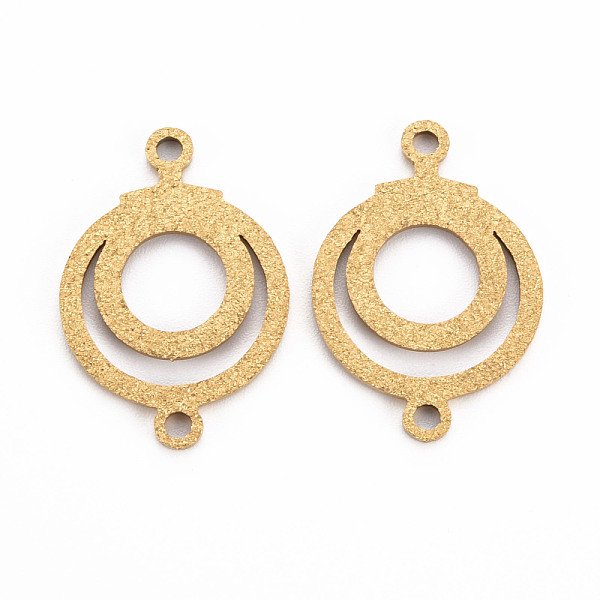 

PandaHall 201 Stainless Steel Link Connectors, Textured, Laser Cut, Moon, Golden, 22.5x15.5x1mm, Hole: 1.6mm 201 Stainless Steel Moon