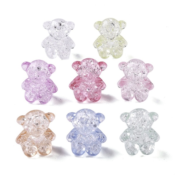 

PandaHall Crackle Transparent Acrylic Beads, Mixed Color, Bear, 17.5x15x10.5mm, Hole: 2.5mm, about 384pcs/500g Acrylic Bear Multicolor