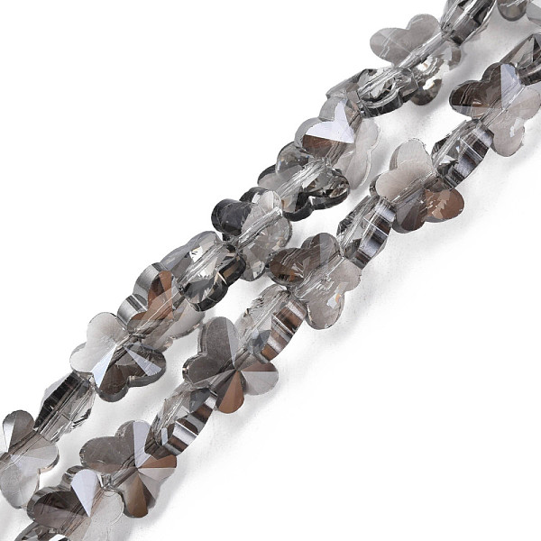 

PandaHall Electroplate Transparent Glass Beads Strands, Pearl Luster Plated, Faceted, Butterfly, Gray, 8x10x6mm, Hole: 1mm, about...