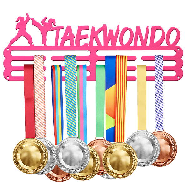 

PandaHall Fashion Iron Medal Hanger Holder Display Wall Rack, with Screws, Sports Theme, Word Some Hit The Wall Some Crush It, Sports..., Cyan