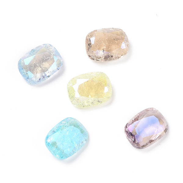 

PandaHall Crackle Moonlight Style Glass Rhinestone Cabochons, Pointed Back, Rectangle, Mixed Color, 8x6x3mm Glass Rhinestone Rectangle..., Multicolor