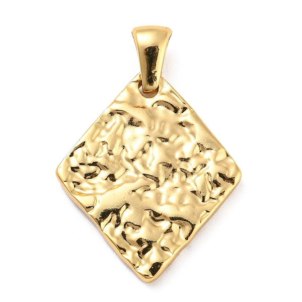 

PandaHall 304 Stainless Steel Pendants, Textured, Rhombus Charm, Golden, 24x20x3mm, Hole: 5x3mm 304 Stainless Steel Rhombus