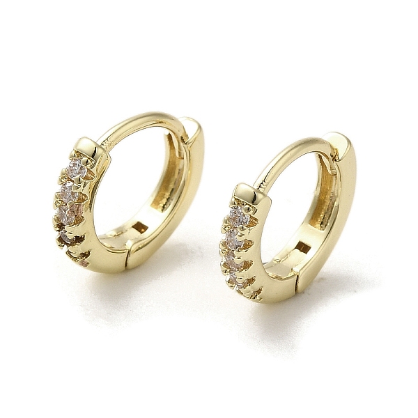 

PandaHall Brass Micro Pave Cubic Zirconia Hoop Earring, Long-Lasting Plated, Ring, Golden, 11.5x2mm Brass Ring