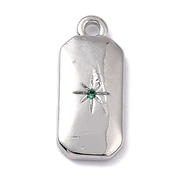 

PandaHall Brass Micro Pave Cubic Zirconia Charms, Long-Lasting Plated, Octagon with Star, Sea Green, 14x6x1.5mm, Hole: 1.2mm Brass+Cubic...