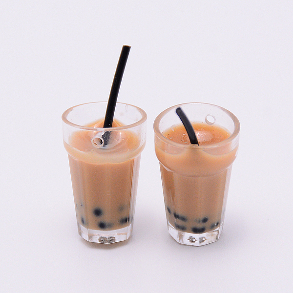 

PandaHall Plastic Resin Pendants, Bubble Tea Shape, Camel, 26x13mm, Hole: 1.4mm Plastic Food Brown