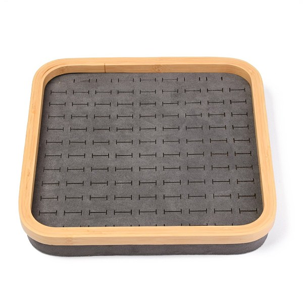 

PandaHall Fashion Velvet Wood Jewelry Boxes, Ring Display, Rectangle, Gray, 30.3x30.3x4.3cm Velvet Gray