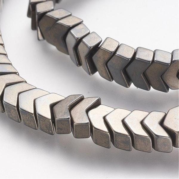 

PandaHall Non-magnetic Synthetic Hematite Beads Strands, Vacuum Plating, Grade A, Arrowhead, Hematite Plated, 5.5x8x4mm, Hole: 1mm, about...