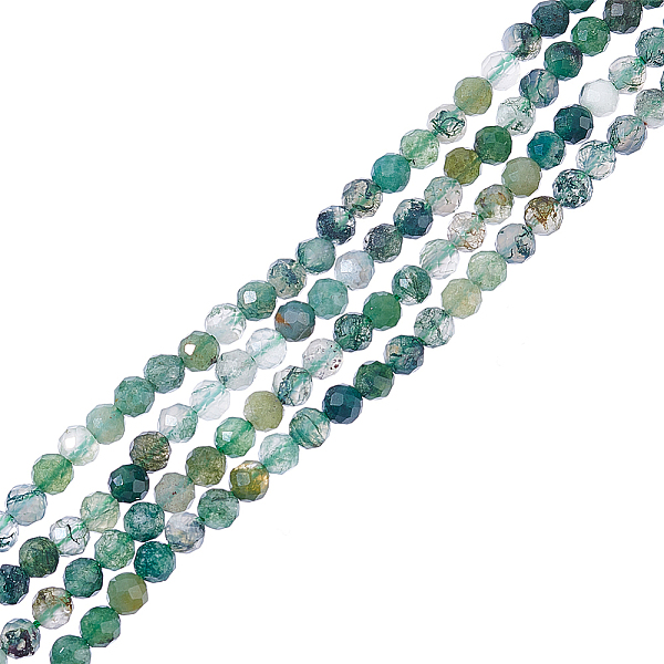 

PandaHall About 246 Pcs 3mm Micro Faceted Gemstone Beads, Natural Moss Agate Beads Natural Stone Beads Curtain Beads Loose Beads for...