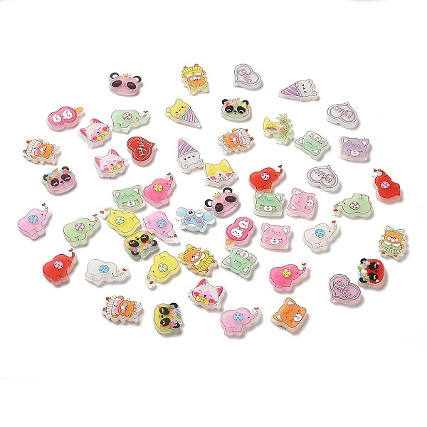 

PandaHall Cartoon Animal Opaque Resin Cabochons, Panda Cat Elephant, Mixed Shapes, 15~25x15~24.5x3~4mm Resin Mixed Shapes Multicolor