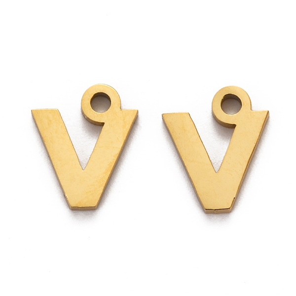 

PandaHall Ion Plating(IP) 304 Stainless Steel Pendants, Matte Style, Greek Alphabet, Golden, Letter.N, 9.5x8x1.5mm, Hole: 1.5mm 304...