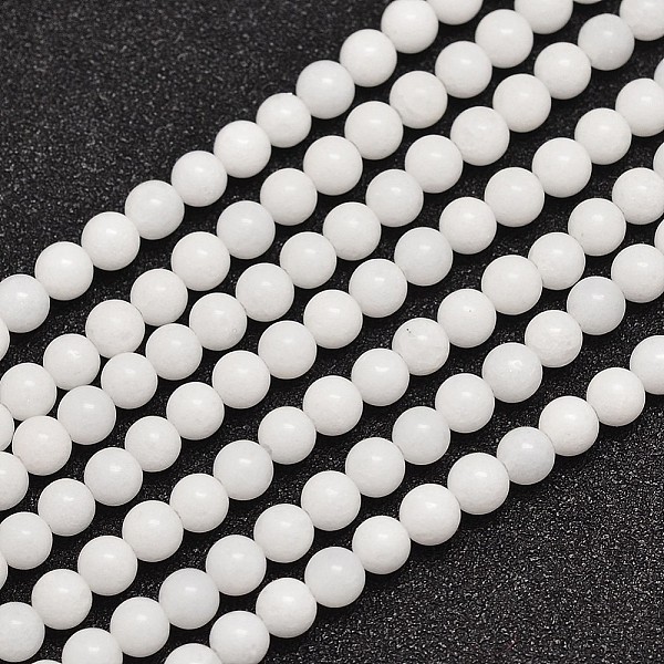 

PandaHall Natural Malaysia Jade Beads Strands, Dyed & Heated, Round, White, 4mm, Hole: 0.8mm, about 92pcs/strand, 15 inch Malaysia Jade...