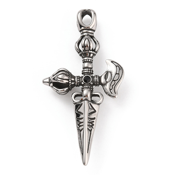 

PandaHall 304 Stainless Steel Big Pendants, Sword Charm, Antique Silver, 65x32x10mm, Hole: 6x4mm 304 Stainless Steel Others