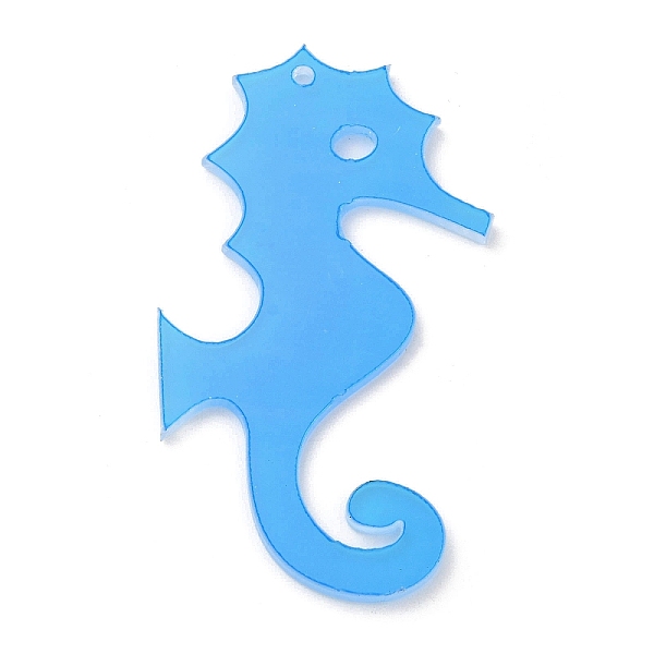 

PandaHall Translucent Acrylic Big Pendants, Sea Horse Charm, Dodger Blue, 54x31.5x2mm, Hole: 1.6mm Acrylic Sea Horse