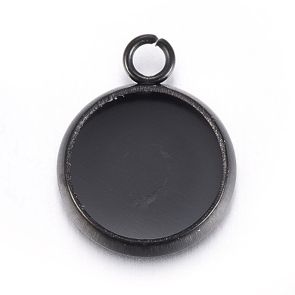 

PandaHall Stainless Steel Pendant Cabochon Settings, Flat Round, Electrophoresis Black, Tray: 8mm, 12.5x10x2mm, Hole: 1.6mm Stainless Steel...