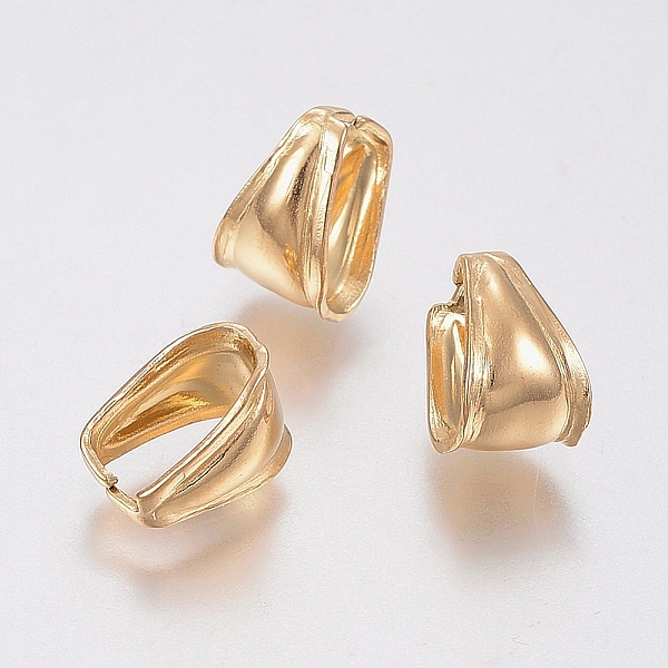 

PandaHall Ion Plating(IP) 304 Stainless Steel Snap on Bails, Golden, 9.5x7x6.5mm, Inner: 8x5mm 304 Stainless Steel