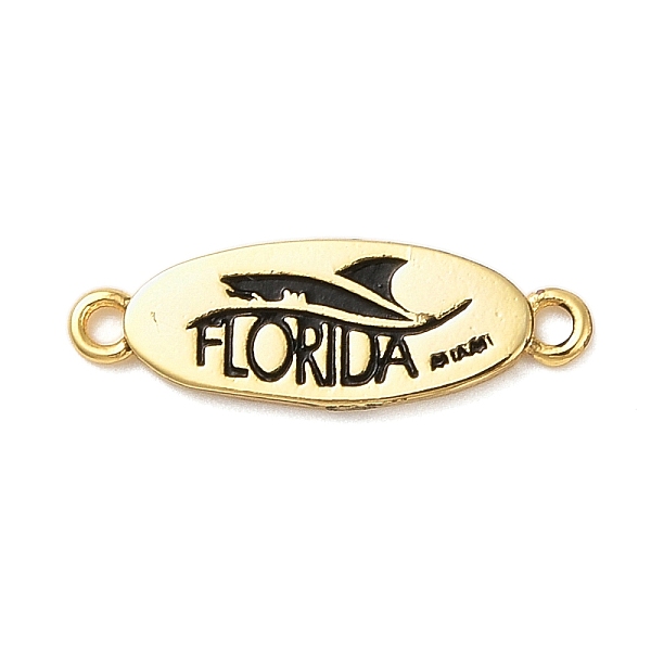 

PandaHall Beach Theme Rack Plating Brass Oval Connector Charms, Word FLORIDA Links, Long-Lasting Plated, Cadmium Free & Lead Free, Real 18K..., Black