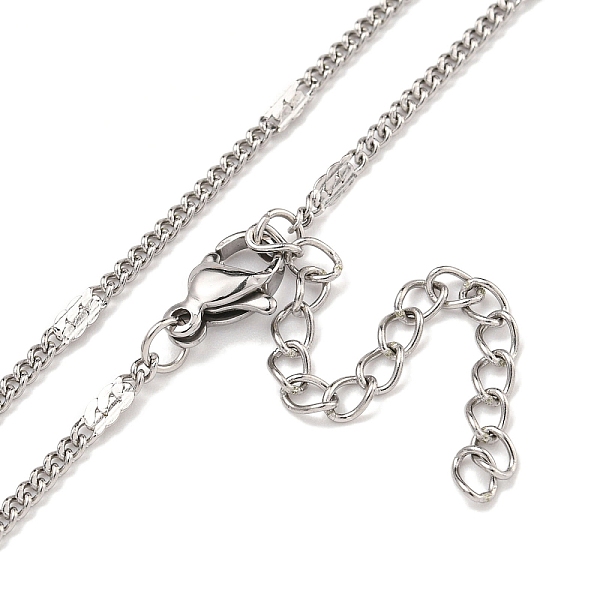 

PandaHall 304 Stainless Steel Curb Chain Necklaces, Stainless Steel Color, 17.83x0.07 inch(45.3x0.18cm) 304 Stainless Steel