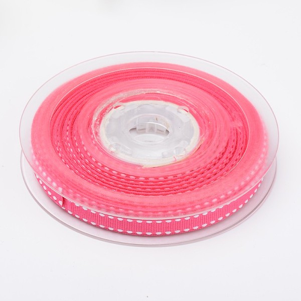 

PandaHall Grosgrain Ribbons for Gift Packings, Hot Pink, 3/8 inch(9mm), about 100yards/roll(91.44m/roll) Polyester None Pink