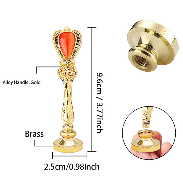 

PandaHall CRASPIRE Brass Wax Seal Stamp, with Alloy Handles, with Cat Eye, for DIY Scrapbooking, Animal Pattern, Stamp: 25x14mm, Handle...