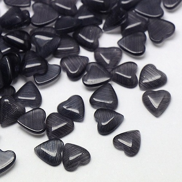 

PandaHall Cat Eye Cabochons, Heart, Gray, 10x10x2.5mm Glass Heart Gray