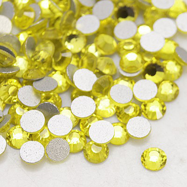 

PandaHall Glass Flat Back Rhinestone, Grade A, Back Plated, Faceted, Half Round, Citrine, SS8, 2.3~2.4mm, 1440pcs/bag Glass Rhinestone Half..., Yellow