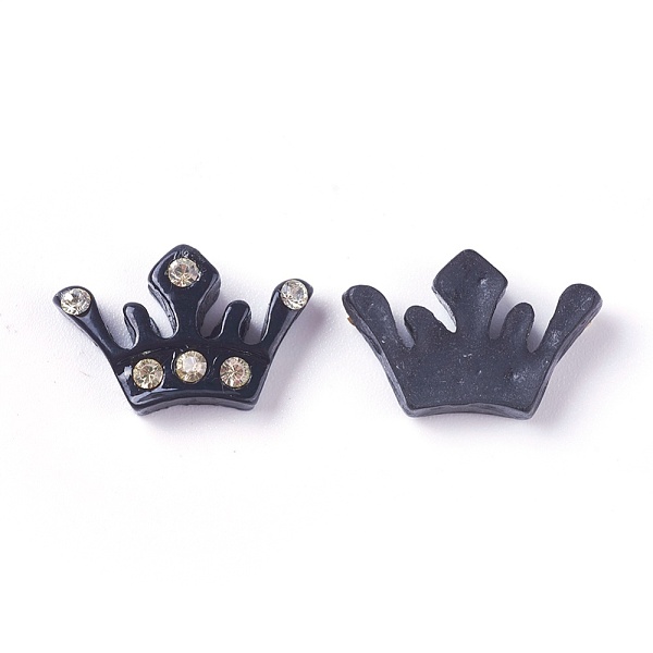 

PandaHall Resin Cabochons, with Rhinestone, Crown, Crystal, Black, 13x19x4mm Resin Crown Clear