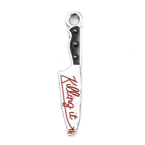 

PandaHall Platinum Plated Alloy Enamel Pendants, Knife, 28x5x1.2mm, Hole: 1.8mm Alloy+Enamel Tool