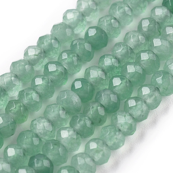 

PandaHall Dyed Natural Malaysia Jade Rondelle Beads Strands, Faceted, Medium Aquamarine, 4x2~3mm, Hole: 1mm, about 115pcs/strand, 14 inch..., Green