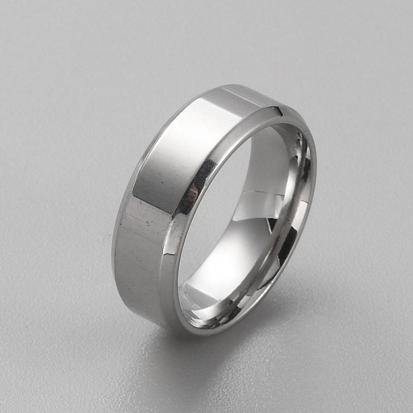 

PandaHall Stainless Steel Simple Plain Band Ring for Women, Stainless Steel Color, Inner Diameter: 15.3mm Stainless Steel
