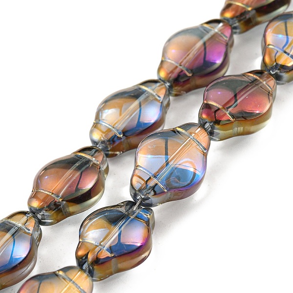 

PandaHall Electroplate Transparent Glass Beads Strands, Half Rainbow Plated, Lantern, Rainbow Plated, 12.5x9x5.5mm, Hole: 1mm, about...