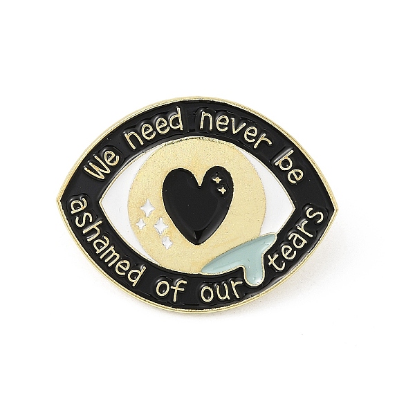 

PandaHall Eye with Heart Enamel Pins, Golden Alloy Brooch for Backpack Clothes, Black, 23x30x1.5mm Alloy+Enamel Eye Black