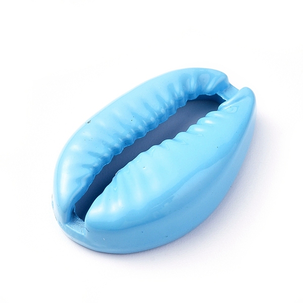 

PandaHall Baking Painted Alloy Beads, Cowrie Shell Shape, Sky Blue, 19.4x12.5x5mm Alloy Shell Shape