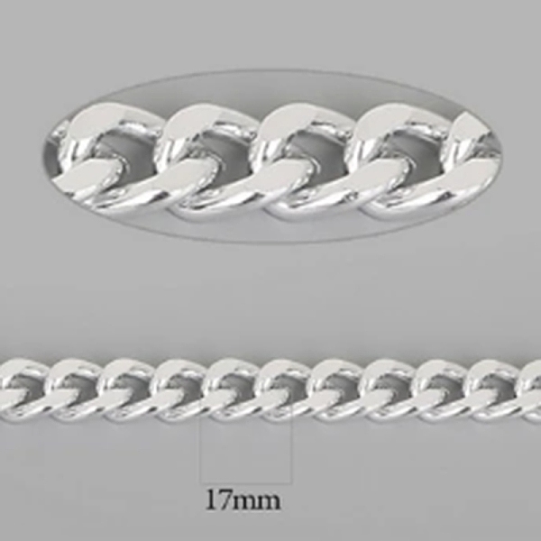 

PandaHall Oxidation Aluminum Curb Chains, Faceted, Unwelded, with Spool, Silver, 17x13x3mm, 10m/roll Aluminum