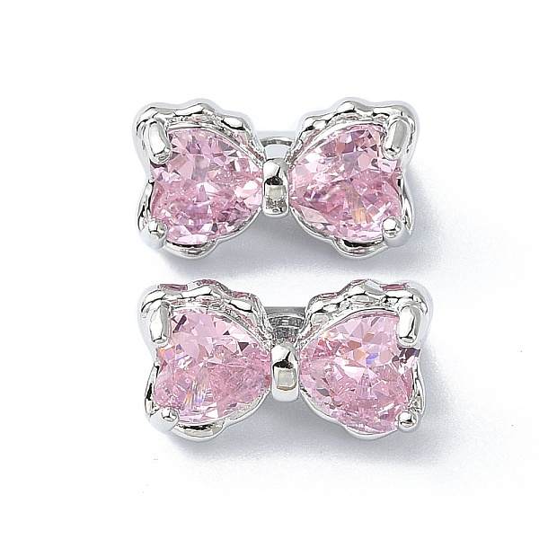 

PandaHall Brass Pave Cubic Zirconia Multi-Strand Links, 3-Hole, Bowknot, Platinum, Pink, 7x12x7mm, Hole: 1.2mm Brass+Cubic Zirconia Bowknot...