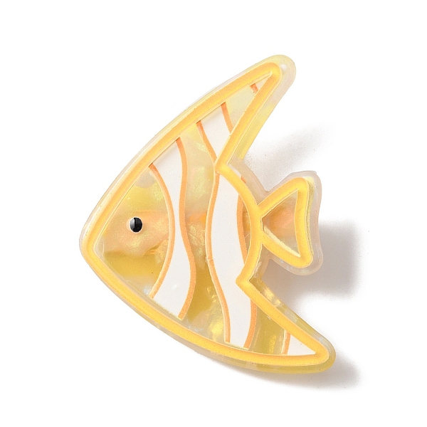 

PandaHall Ocean Theme Fish Acrylic Alligator Hair Clips, Hair Accessories for Girls Women, Gold, 49x37.5x12mm Acrylic Fish Gold