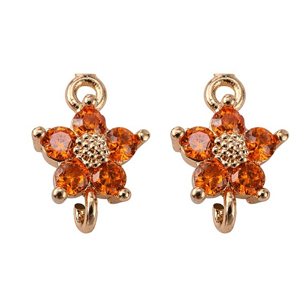 

PandaHall Transparent Glass Links connectors, with Brass Findings, Faceted, Flower, Light Gold, Tomato, 12.5x8x4mm, Hole: 1.4mm Glass Flower..., Red