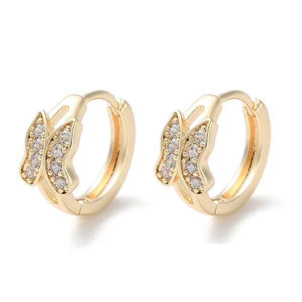 Boucles d'oreilles créoles en laiton zircon cubique micro pavé