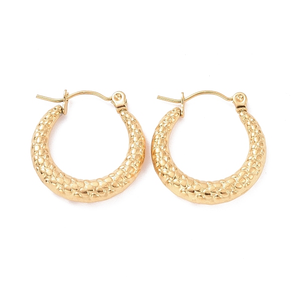 

PandaHall 304 Stainless Steel Chunky Hoop Earrings for Women, Golden, 21x20x3.5mm, Pin: 0.8mm 304 Stainless Steel Round