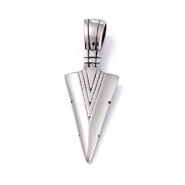 

PandaHall 304 Stainless Steel Pendants, Triangle, Antique Silver, 34x12x5.5mm, Hole: 4x6mm 304 Stainless Steel Triangle