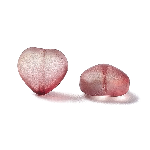 

PandaHall Electroplate Frosted Glass Bead, Heart, Indian Red, 10x10x5mm, Hole: 1mm Glass Heart